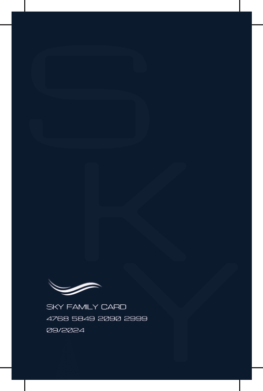 Sky Family Card - Aile için geçerlidir.